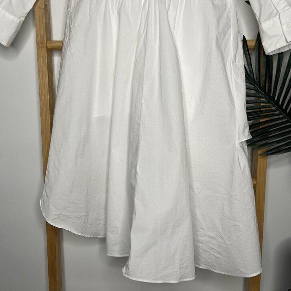SOLD Zara White Asymmetric Tunic Top Size XS Wrap Tie Draped 3/4 Sleeve Cotton - Picture 9 of 12